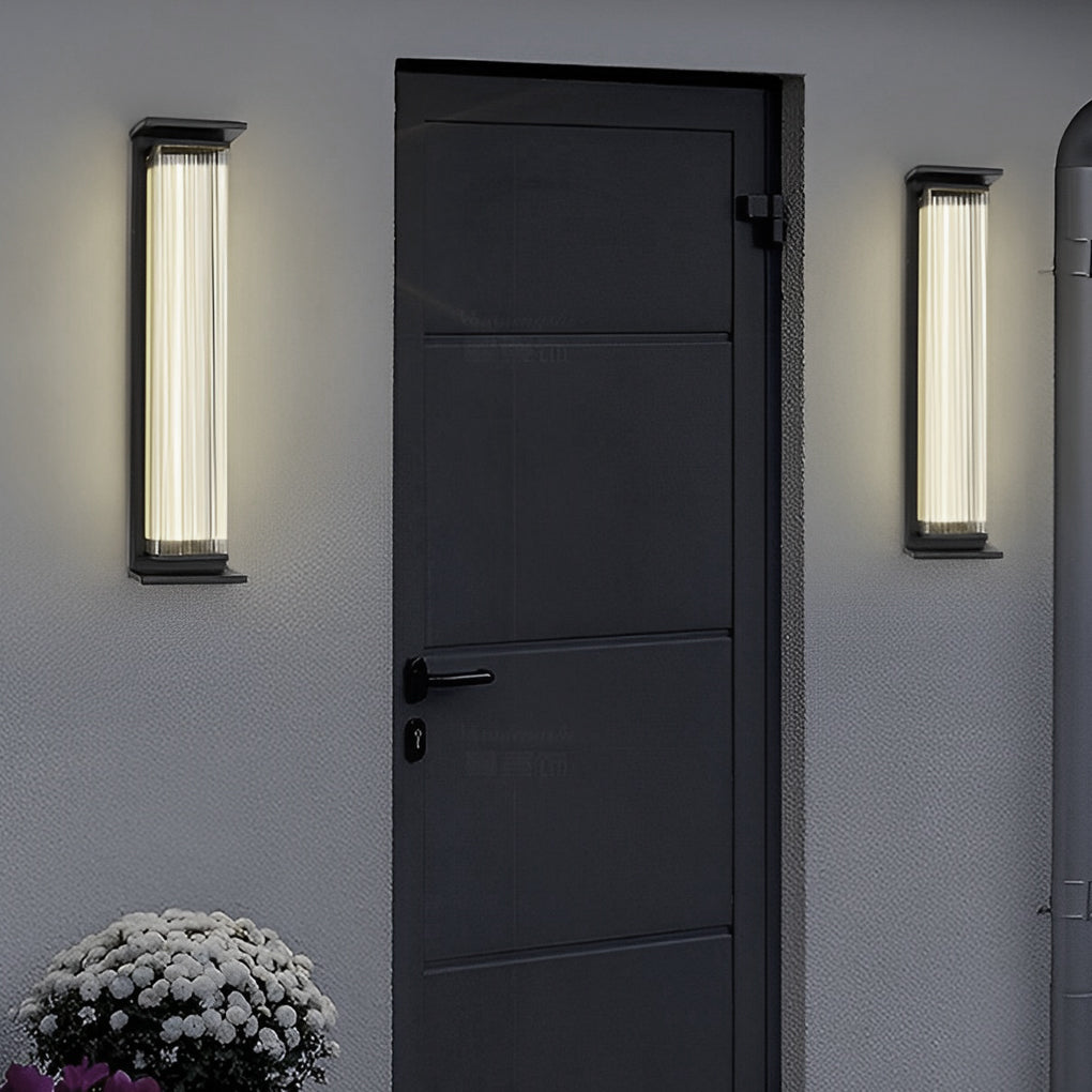 Creative Strip Waterproof Black Modern LED Wall Lamp Outdoor Lights