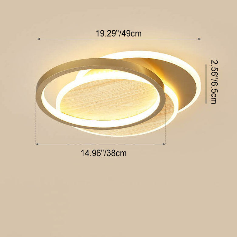 Modern Nordic Wrought Iron Round LED Flush Mount for Living Room