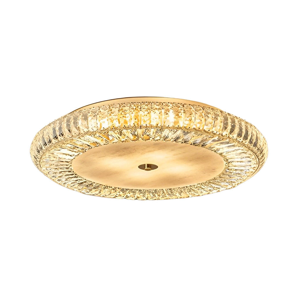 Round Crystal Dimmable Ceiling Light Fixture - Modern Luxury Design