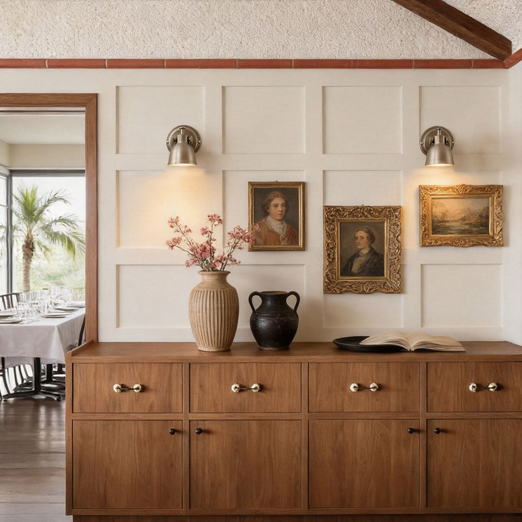 Vintage Bauhaus Metal Wall Light - American Style Design 

Illuminate your space with our Vintage Bauhaus Metal Wall Light, featuring a sleek American-style design. Perfect for adding a touch of mid-century elegance to any room, this stylish fixture combi
