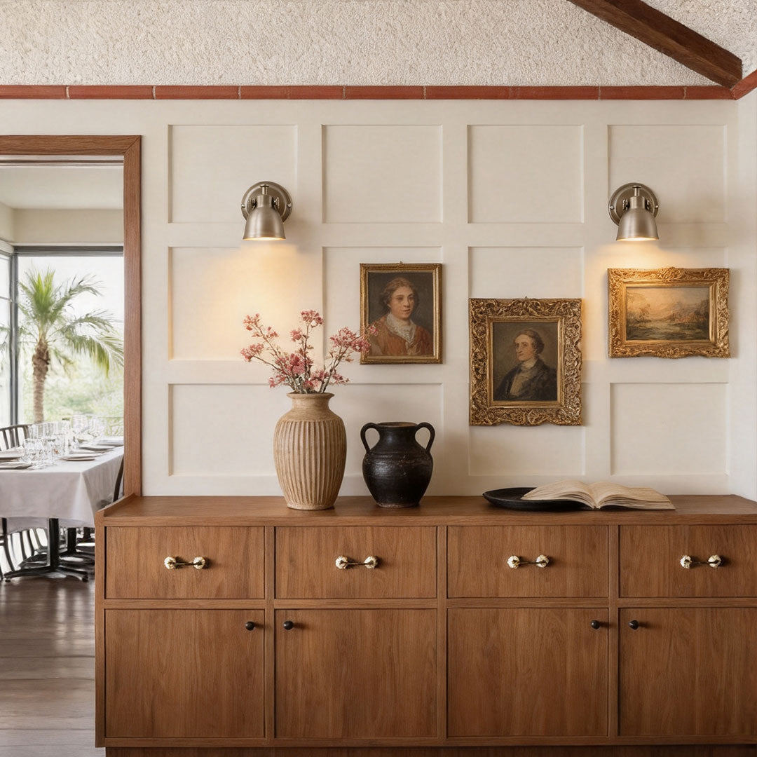 Vintage Bauhaus Metal Wall Light - American Style Design 

Illuminate your space with our Vintage Bauhaus Metal Wall Light, featuring a sleek American-style design. Perfect for adding a touch of mid-century elegance to any room, this stylish fixture combi