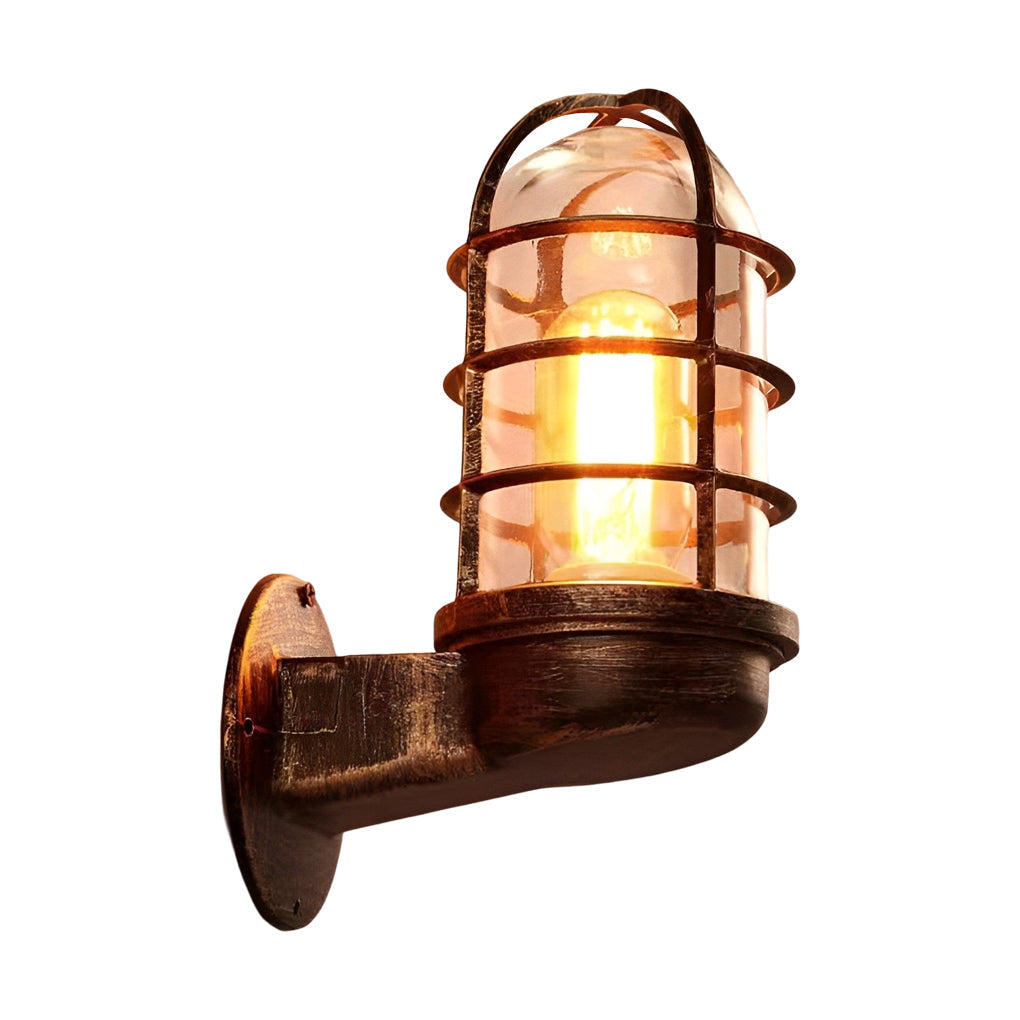 Retro Cage LED Wall Lamp Waterproof Outdoor American Style 4W