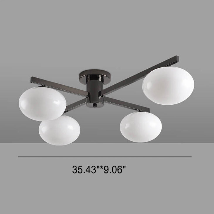 Nordic Light Luxury Glass Ball Semi-Flush Mount Ceiling Light - 3/4/5 Lights
