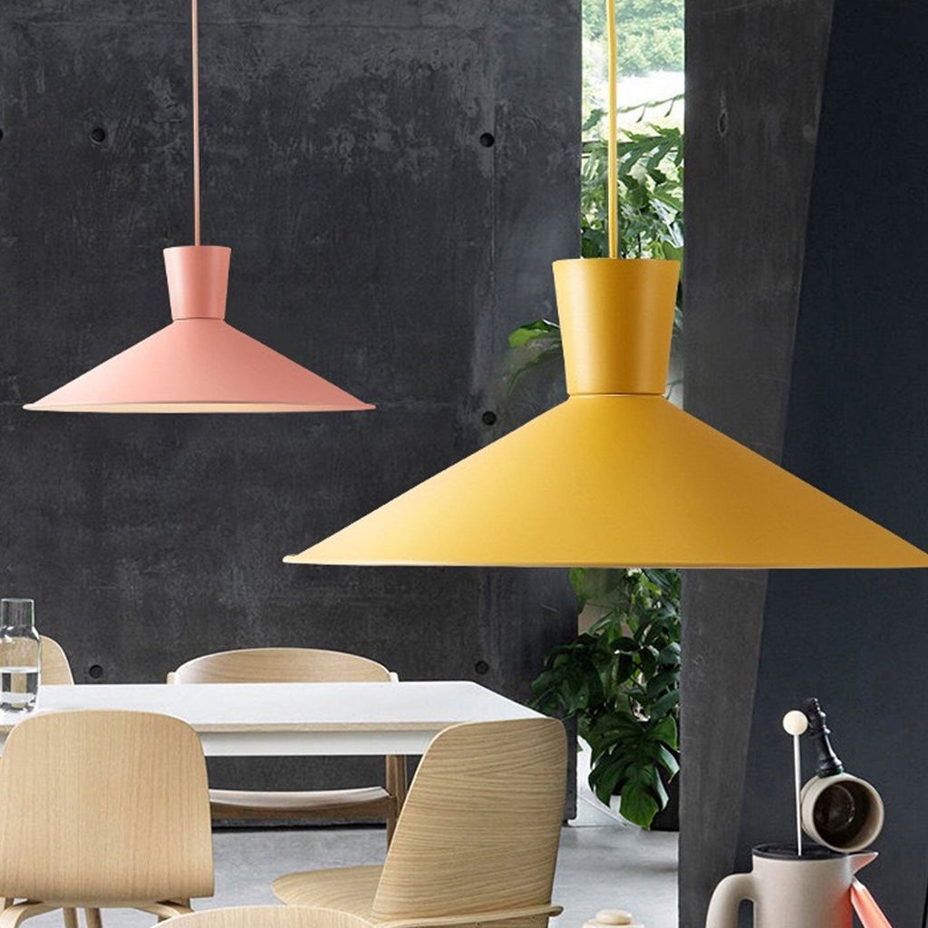 Nordic Minimalist Macaron 1-Light Pendant Light – Modern Solid Color Design