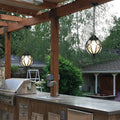 Traditional European Aluminum Iron Glass Pendant Light - Waterproof 1-Light Fixture for Outdoor Patio