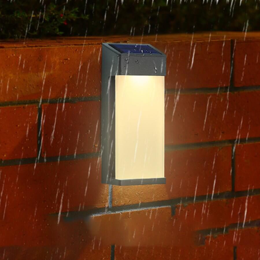 Contemporary Solar LED Wall Light - 2PCS High Hardness Glass for Outdoor Gardens