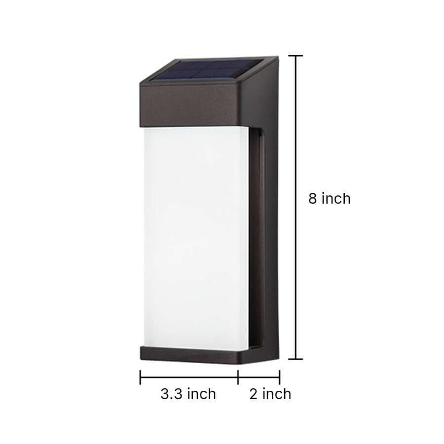 Contemporary Solar LED Wall Light - 2PCS High Hardness Glass for Outdoor Gardens