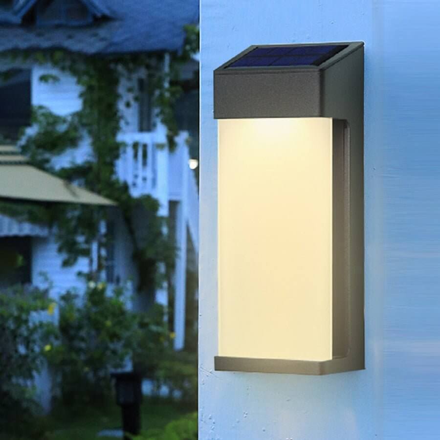 Contemporary Solar LED Wall Light - 2PCS High Hardness Glass for Outdoor Gardens