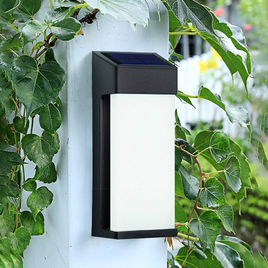 Contemporary Solar LED Wall Light - 2PCS High Hardness Glass for Outdoor Gardens