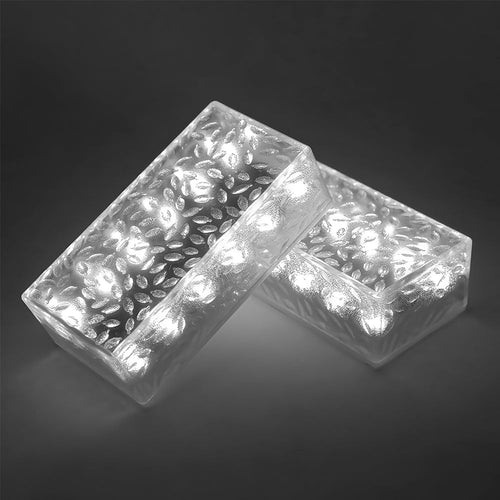 2Pcs Solar LED Brick Lights - 10 Hour Outdoor Step & Deck Lighting