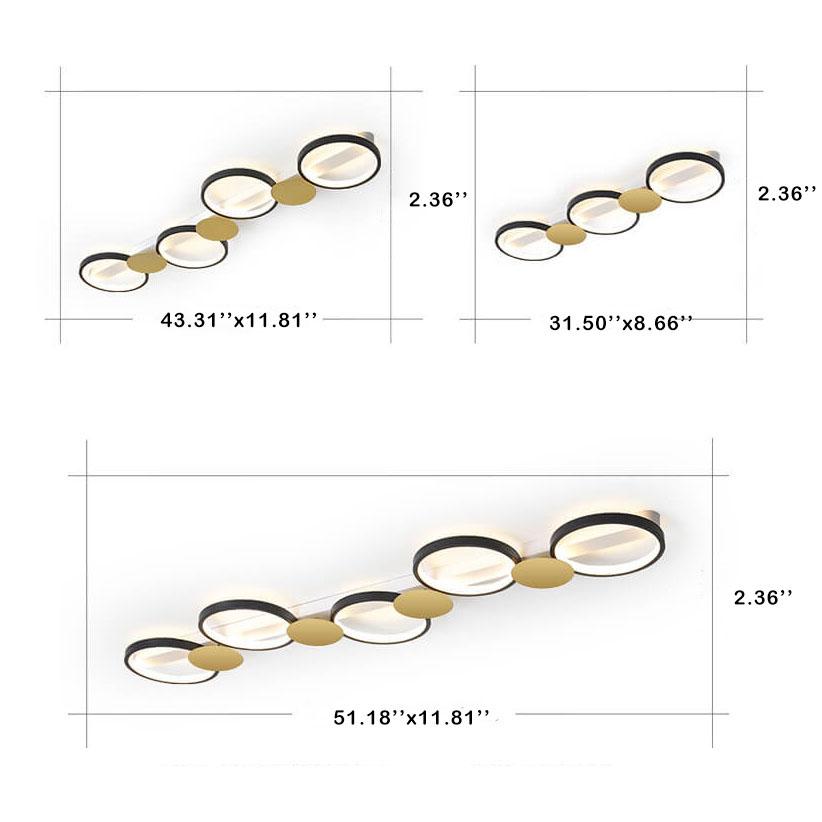 Modern Circle LED Flush Mount Track Light - 3/4/5 Light Fixture for Home, Office, and Retail Lighting