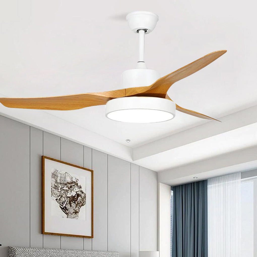 Rustic 3-Blade Ceiling Fan with LED Light – Vintage Appeal & Energy Efficient