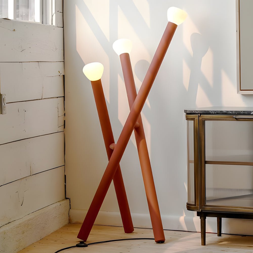 3-Light Minimalist Modern Stick Floor Lamp - Contemporary Lighting for Living Room, Adjustable Height, LED Compatible, Home Decor Accent