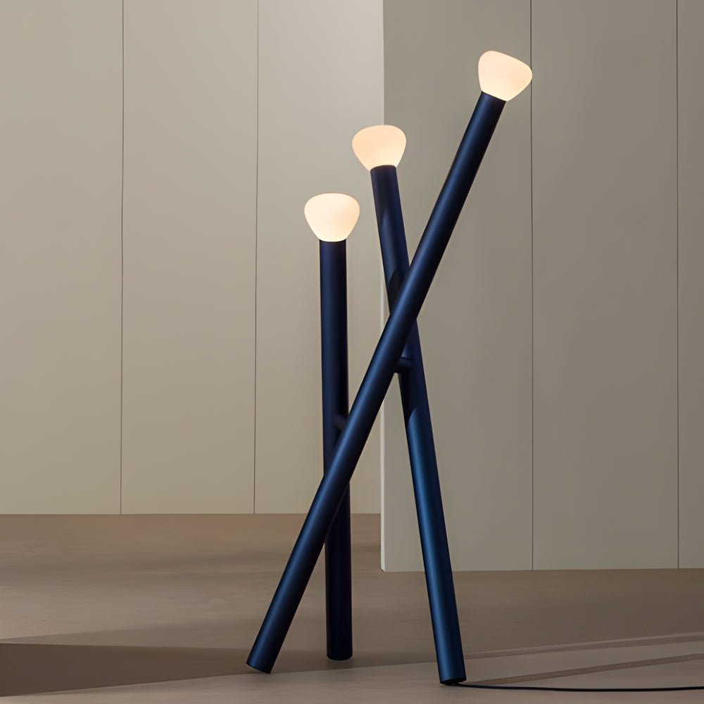 3-Light Minimalist Modern Stick Floor Lamp - Contemporary Lighting for Living Room, Adjustable Height, LED Compatible, Home Decor Accent