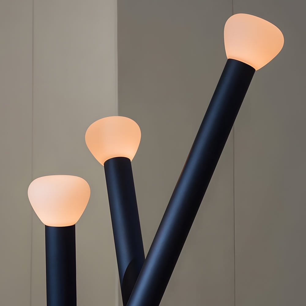 3-Light Minimalist Modern Stick Floor Lamp - Contemporary Lighting for Living Room, Adjustable Height, LED Compatible, Home Decor Accent