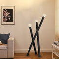 3-Light Minimalist Modern Stick Floor Lamp - Contemporary Lighting for Living Room, Adjustable Height, LED Compatible, Home Decor Accent