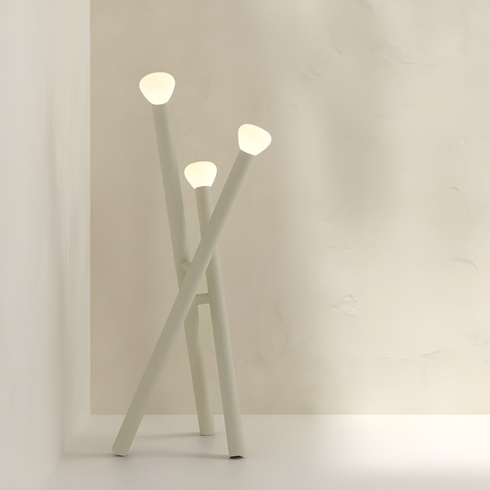 3-Light Minimalist Modern Stick Floor Lamp - Contemporary Lighting for Living Room, Adjustable Height, LED Compatible, Home Decor Accent