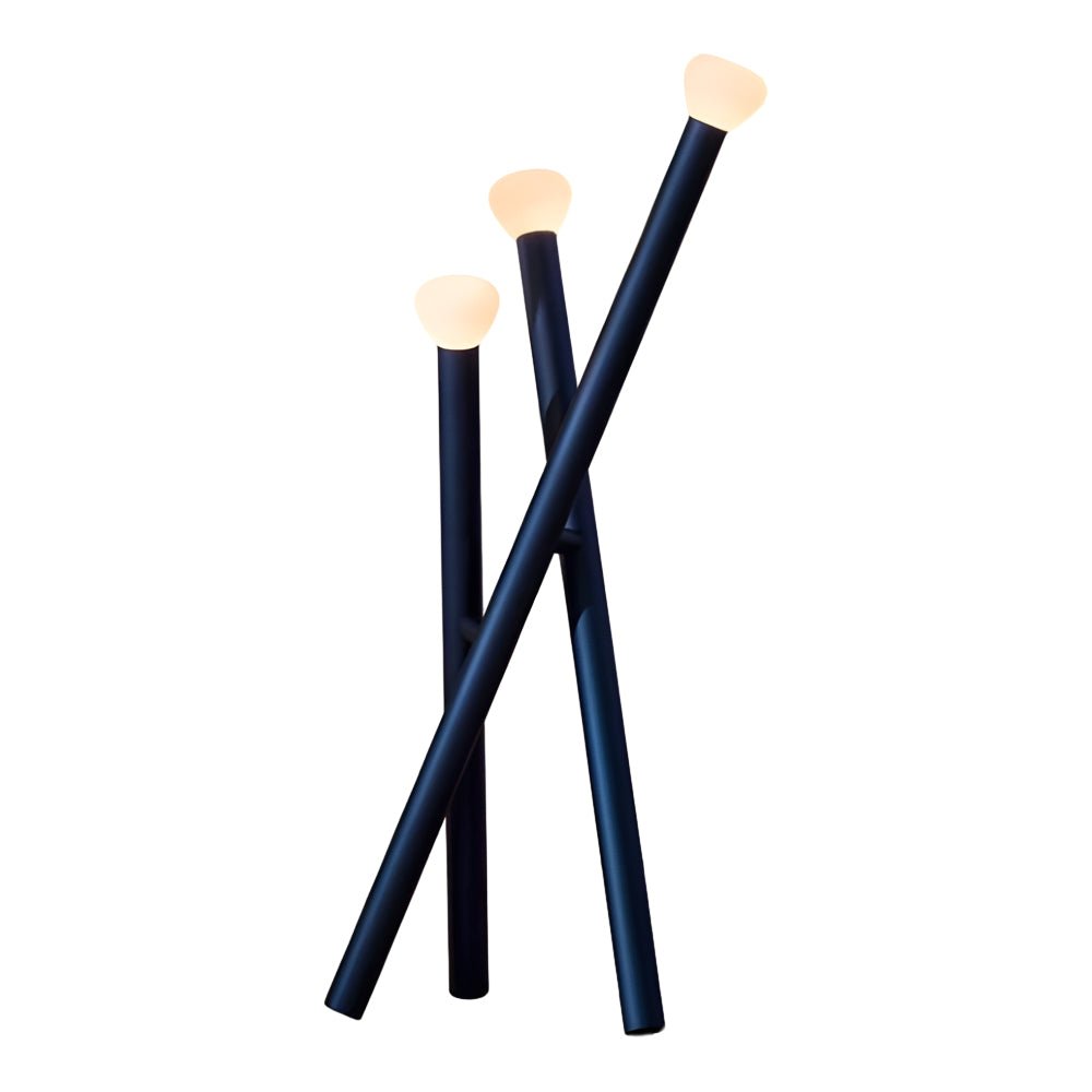 3-Light Minimalist Modern Stick Floor Lamp - Contemporary Lighting for Living Room, Adjustable Height, LED Compatible, Home Decor Accent