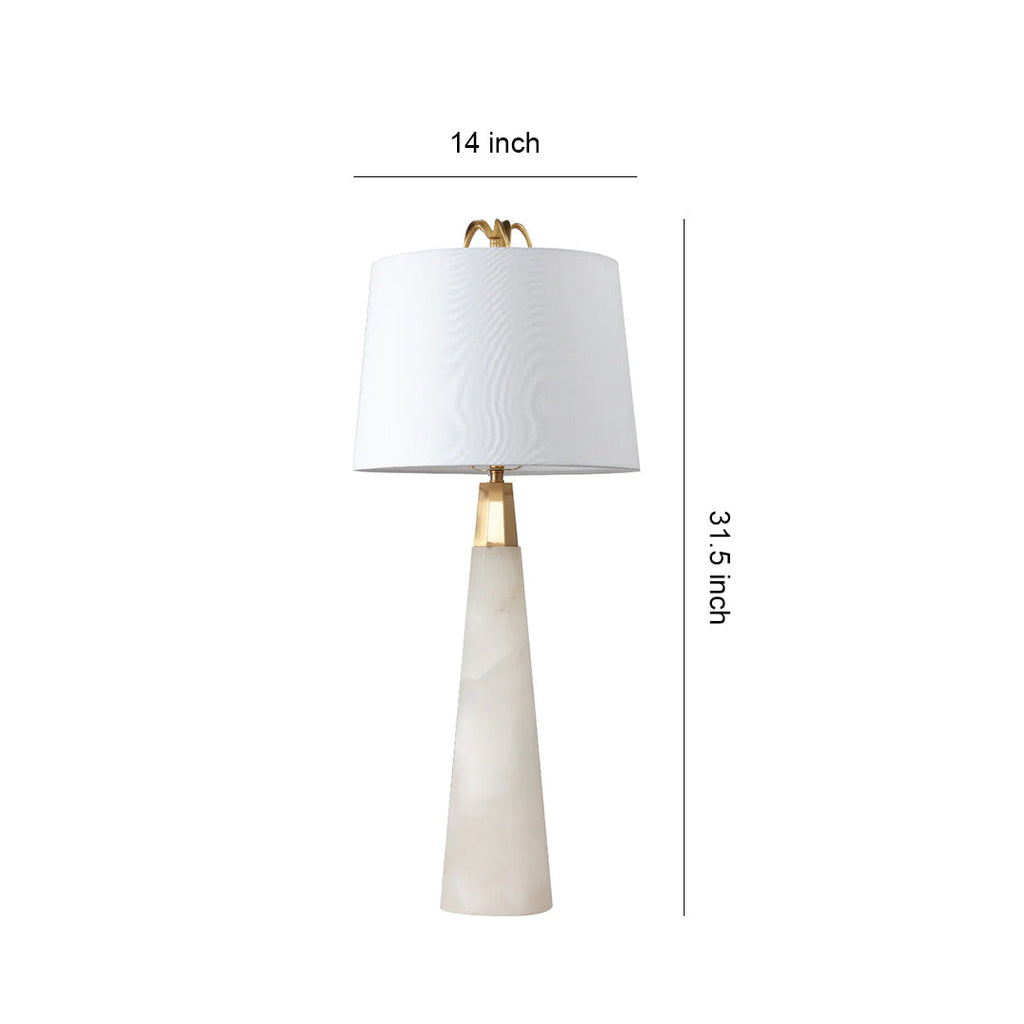 White Marble Tapered Table Lamp - Elegant Luxury Nordic Design Stone Lamp