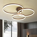 Modern 3-Ring Flush Mount Metal Light Fixture - Large Decorated Ceiling Lamp