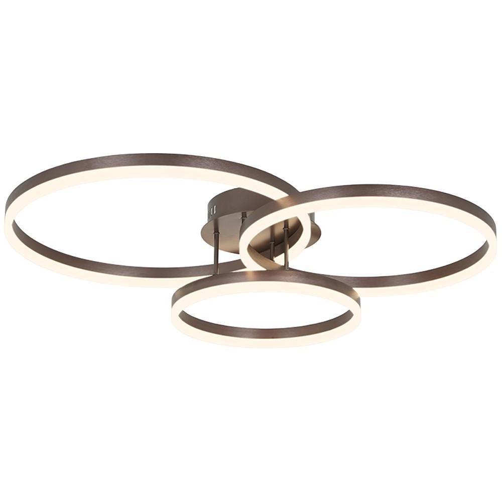 Modern 3-Ring Flush Mount Metal Light Fixture - Large Decorated Ceiling Lamp