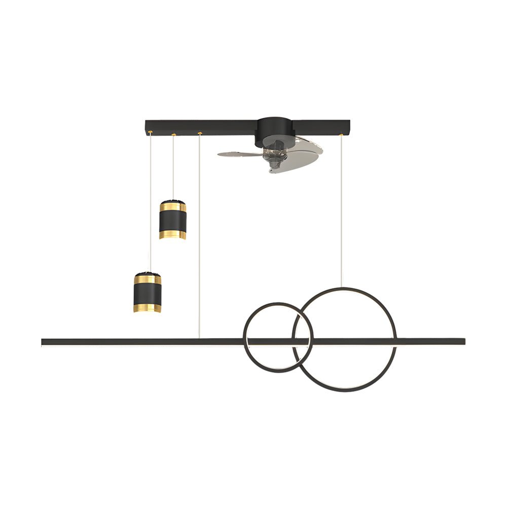 3-Step Dimming Modern Chandelier Ceiling Fan for Dining Room
