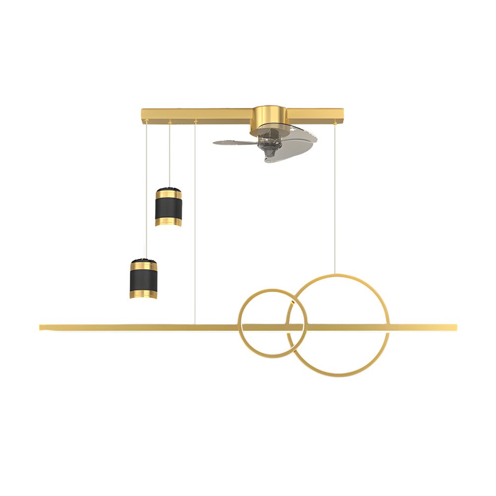 3-Step Dimming Modern Chandelier Ceiling Fan for Dining Room