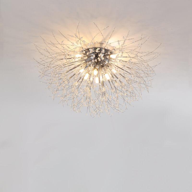 Modern Dandelion Crystal Semi-Flush Mount Ceiling Light 5/6/8 Lights
