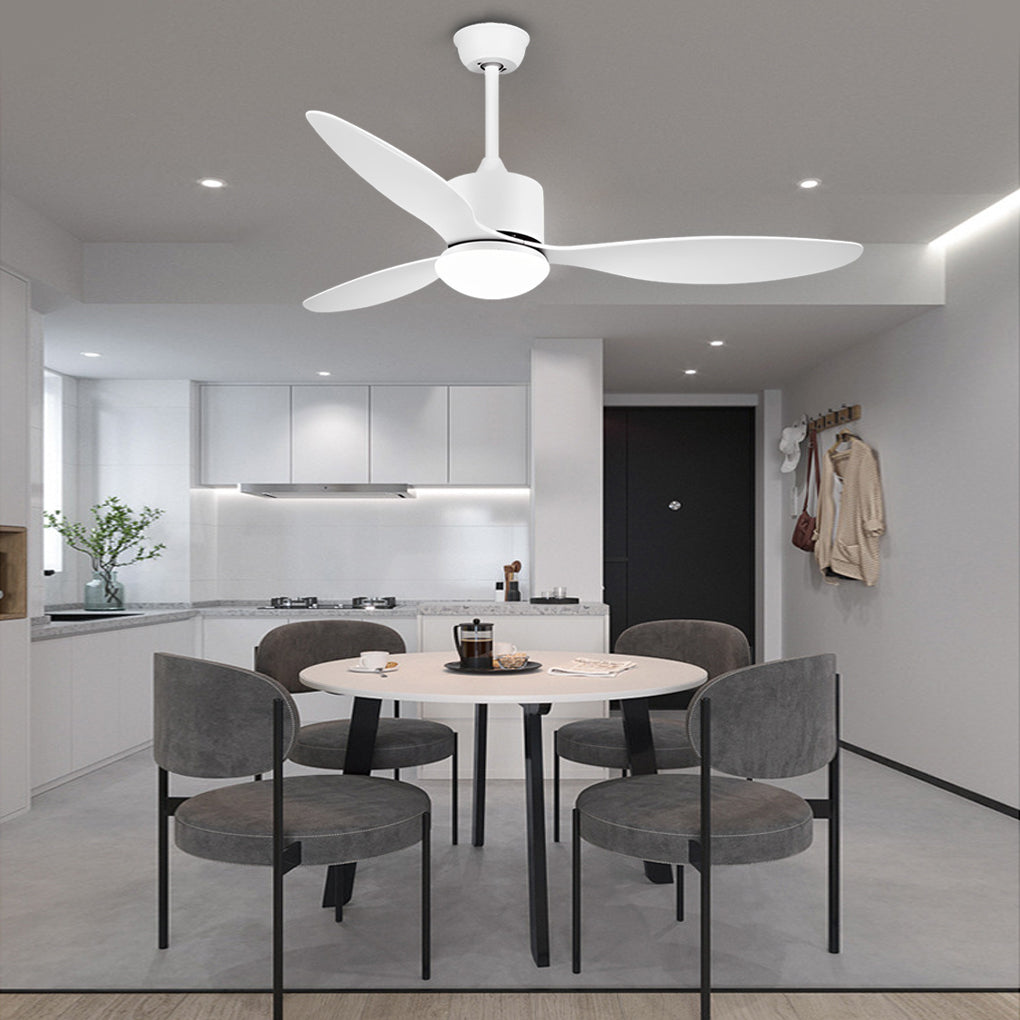 3 Blades Mute LED Dimmable Ceiling Fan with Remote Control, Modern Light Fixture
