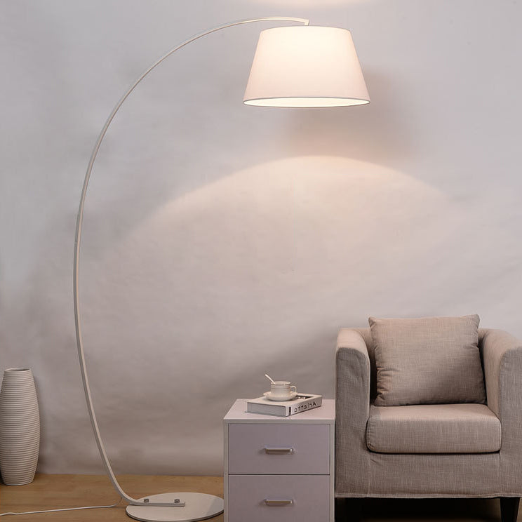 Modern Light Luxury Wrought Iron Curved Cylinder Floor Lamp - 1-Light Stand