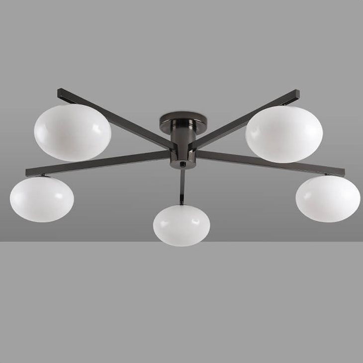 Nordic Light Luxury Glass Ball Semi-Flush Mount Ceiling Light - 3/4/5 Lights
