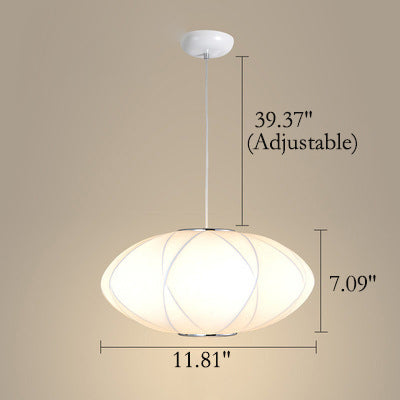 Creative Minimalist Fabric Lantern Pendant Light 1-Light Ceiling Fixture