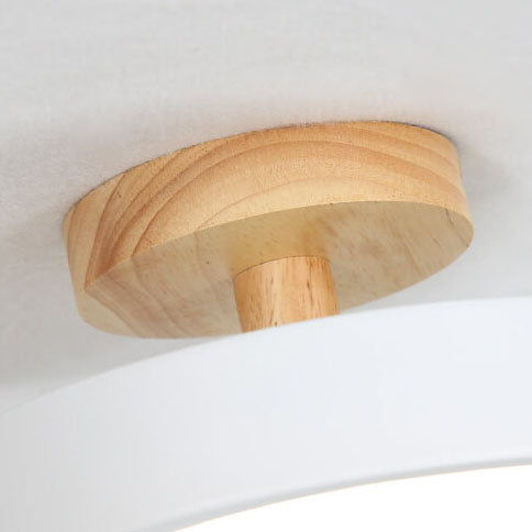 Nordic Wood Round Acrylic LED Semi-Flush Mount Ceiling Light