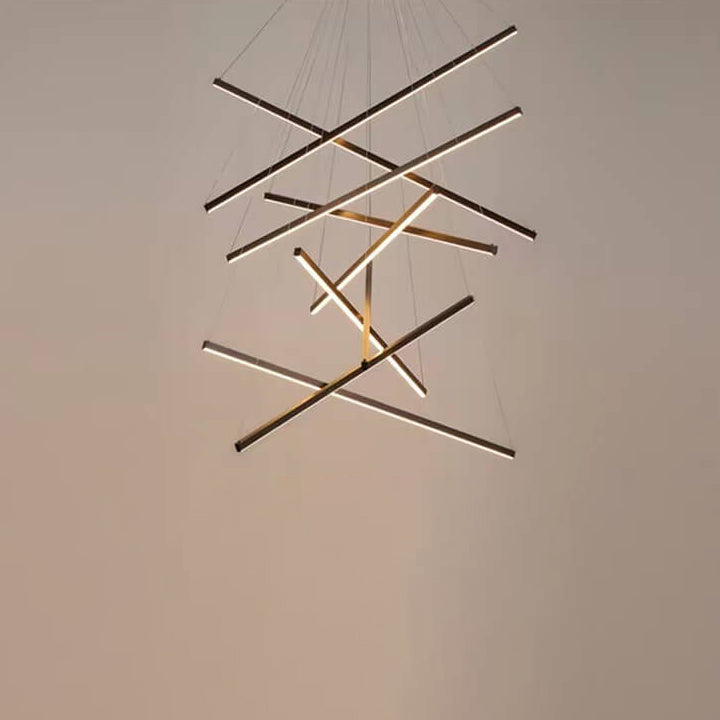 Nordic Luxury Iron Aluminum Geometric LED Chandelier