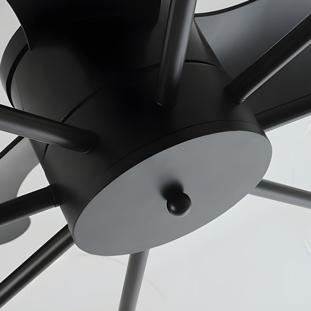 31-Inch Black Round Acrylic Ceiling Fan with Light and Remote Control - 3 Blade Design