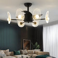 31" Black Round Acrylic Ceiling Fan with Light, Remote Control, 3 Blades