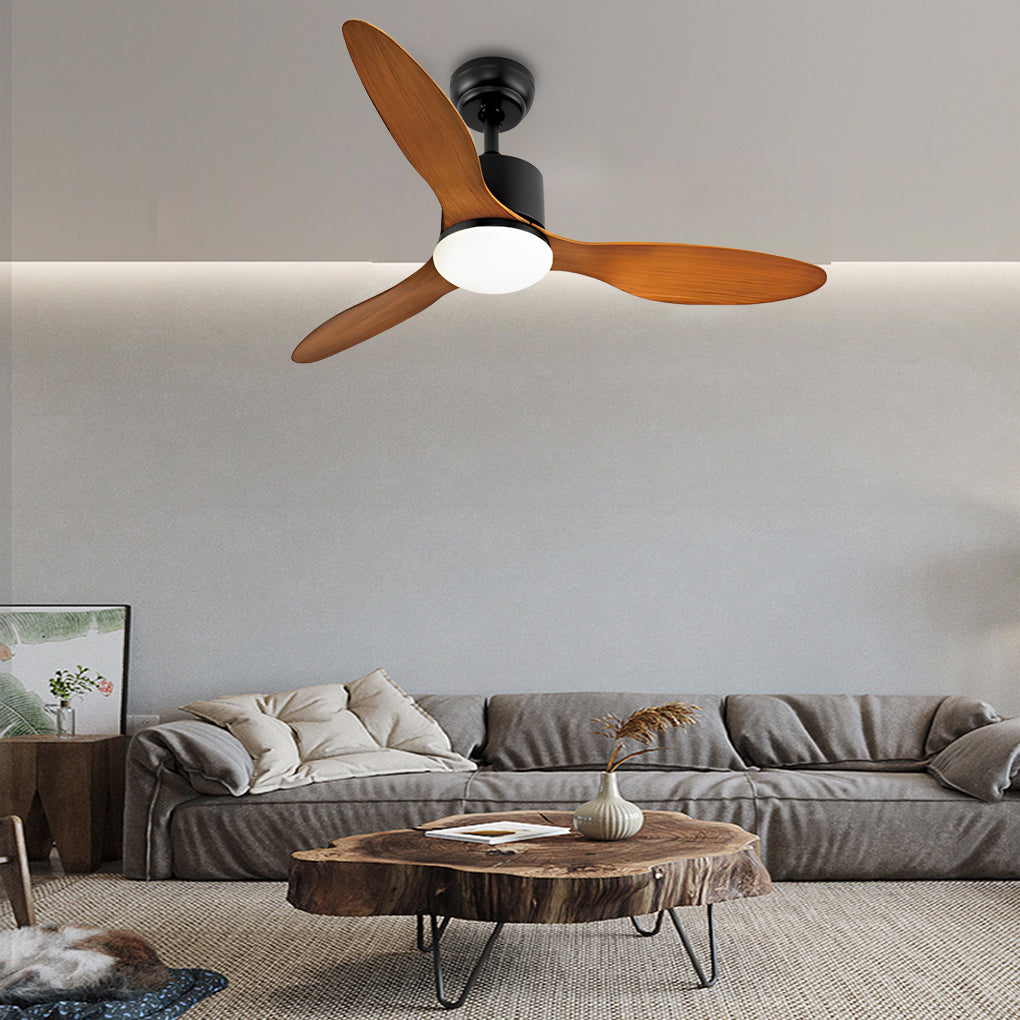 3 Blades Mute LED Dimmable Ceiling Fan with Remote Control, Modern Light Fixture
