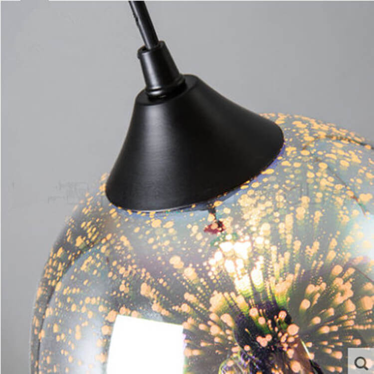 Modern 3D Stained Glass Fireworks Pendant Light - 1-Light Fixture Decor