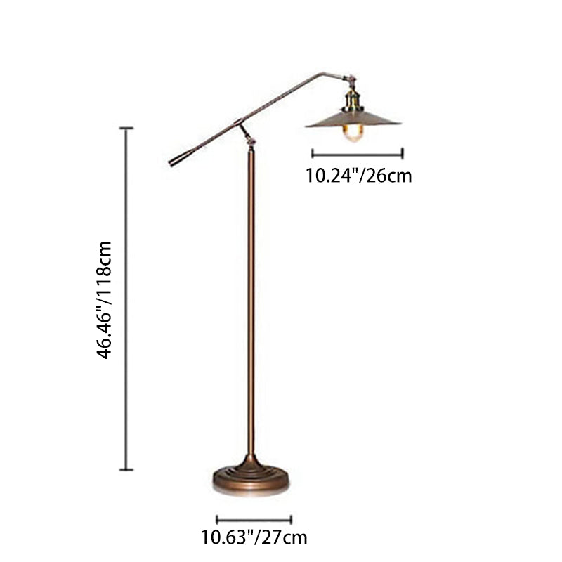 Industrial Bronze 1-Light Boom Arm Floor Lamp - Adjustable Lighting for Home Decor