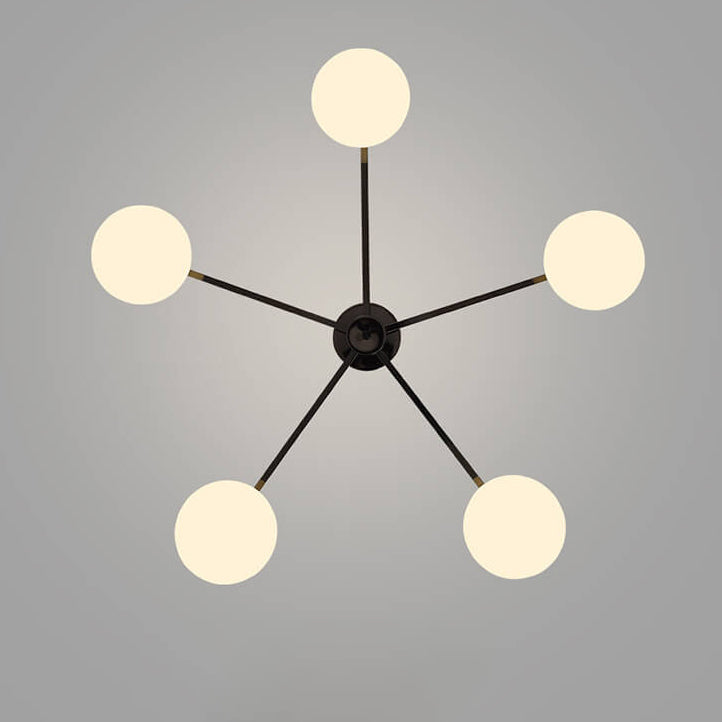 Nordic Light Luxury Glass Ball Semi-Flush Mount Ceiling Light - 3/4/5 Lights