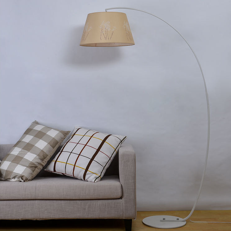 Modern Light Luxury Wrought Iron Curved Cylinder Floor Lamp - 1-Light Stand