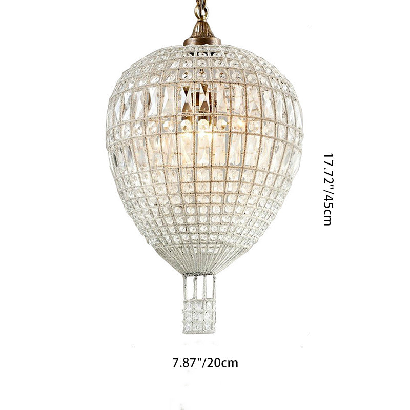 Modern Art Deco Hot Air Balloon Iron Crystal Chandelier - 1/3/6 Light for Living Room