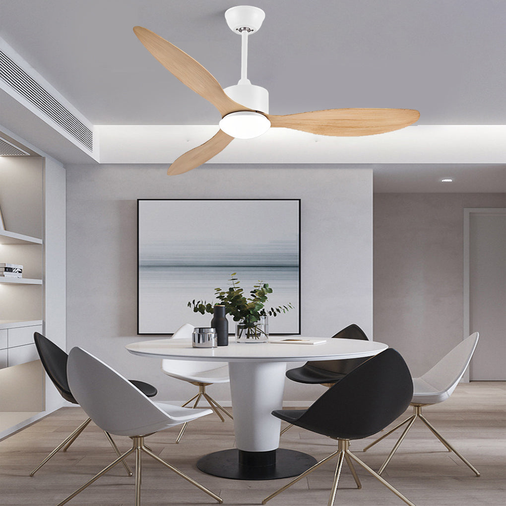 3 Blades Mute LED Dimmable Ceiling Fan with Remote Control, Modern Light Fixture