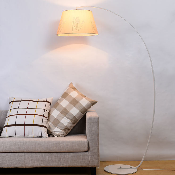 Modern Light Luxury Wrought Iron Curved Cylinder Floor Lamp - 1-Light Stand