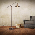 Contemporary Industrial Iron Floor Lamp - Long Arm 1-Light for Bedroom