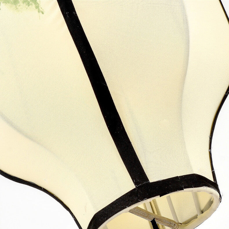 Oriental Antique Handmade Oval Lantern Pendant Light - 1-Light Fabric Fixture