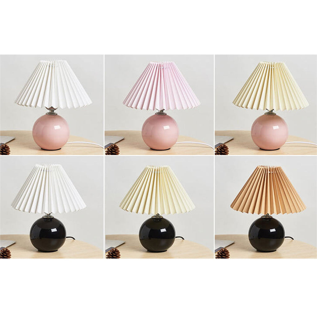 Nordic Minimalist Ceramic Pleated Table Lamp - 1-Light Design, Modern Home Decor, Scandinavian Style Lighting