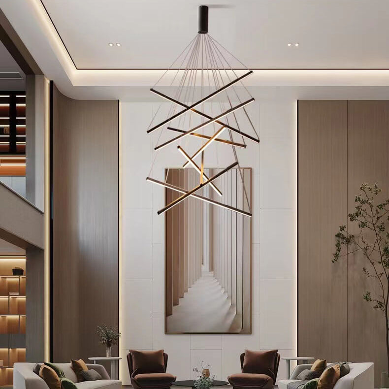 Nordic Luxury Iron Aluminum Geometric LED Chandelier
