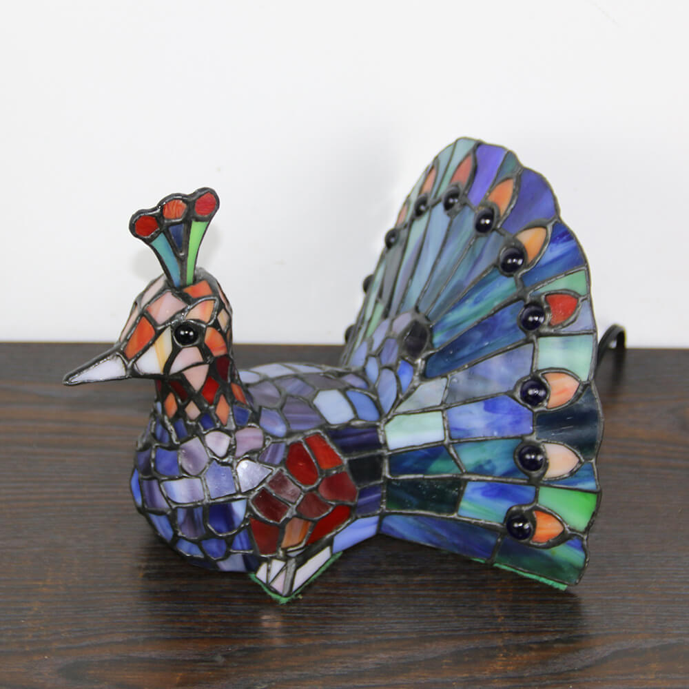 Tiffany Style Stained Glass Animal Table Lamp - Decorative 1-Light Illumination