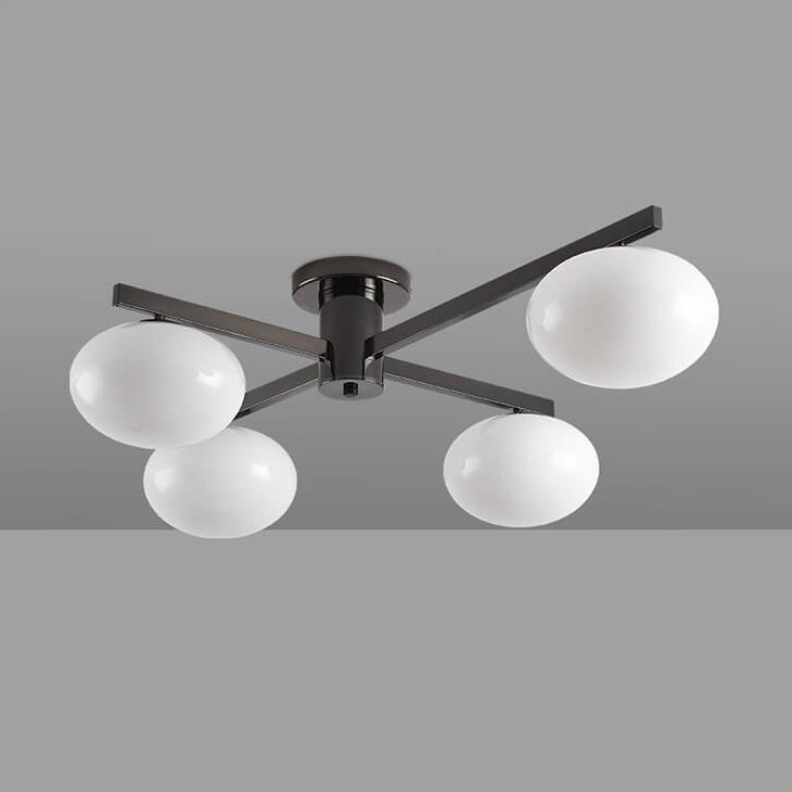 Nordic Light Luxury Glass Ball Semi-Flush Mount Ceiling Light - 3/4/5 Lights